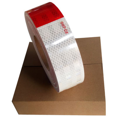 2 Inch X 150Feet Reflective Safety Tape DOT-C2 Waterproof Red and White Adhesive Conspicuity Tape for Trailer, Cars, Trucks