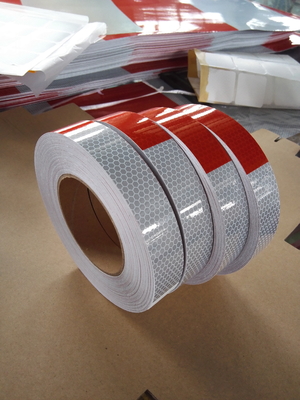 Factory Wholesale DOT C2 Safety Reflective Tape High-Brightness Good Adhesive Strips For Trucks , Trailers