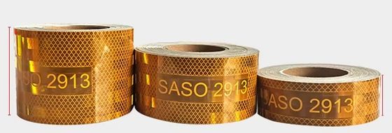 مرئية عالية لزجة عالية 2' 3' 4' أصفر SASO2913 شاحنة ملصق عاكس