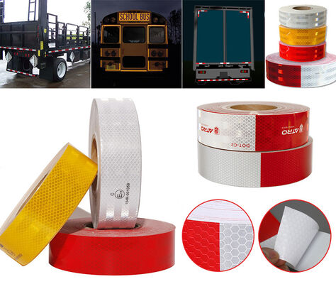 2 بوصة الماس الصف ذاتية اللصق سلامة الراديوم لفة 3-5 سنوات بالإضافة إلى جودة ECE الرجعية عاكس الشريط مايكرو المنشورية PET