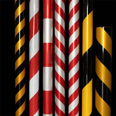 فيلم عاكس قطري شريط عاكس باللونين الأحمر والأبيض شريط تحذير للسلامة المرورية فيلم عاكس باللونين الأصفر والأسود