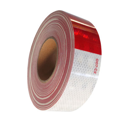 High Brightness DOT-C2 Reflective Safety Tape Red and White Conspicuity Warning Sticker For Commercial Vehicles Trailer Truck