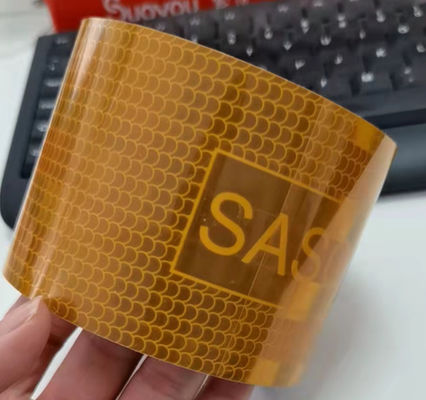 ملصق عاكس SASO 2913، شريط PET عاكس، علامة أمان، تحذير، عاكسات شرائط للسيارة، الشاحنة، المقطورة، ملحقات الديكور