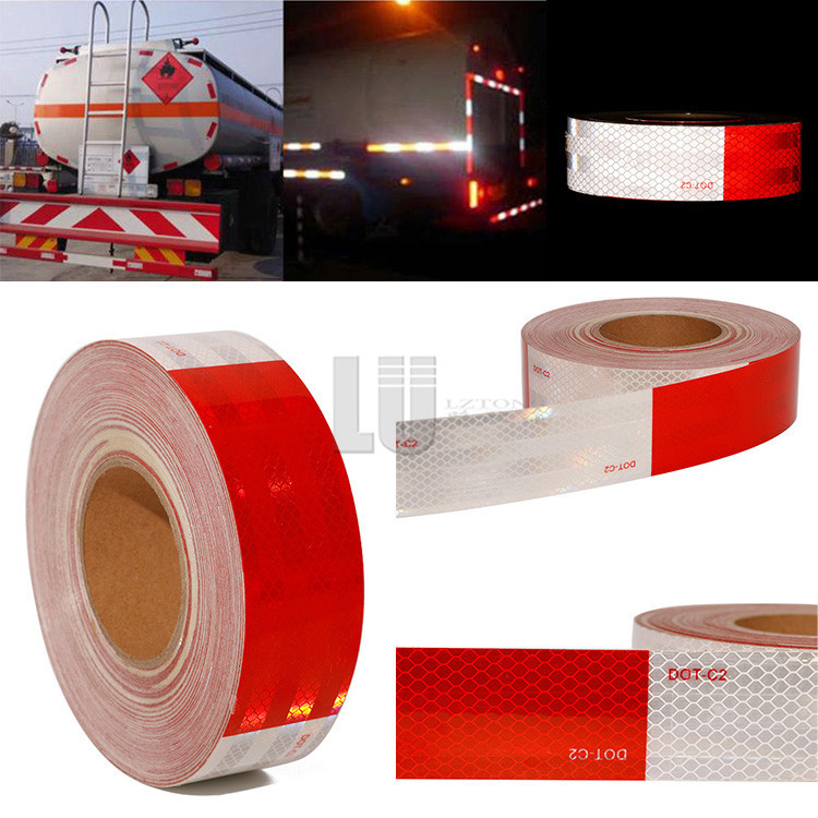 معتمد تم توفير تحذير 2' White Red Conspicuity DOT-C2 الشريط العاكس للشاحنة