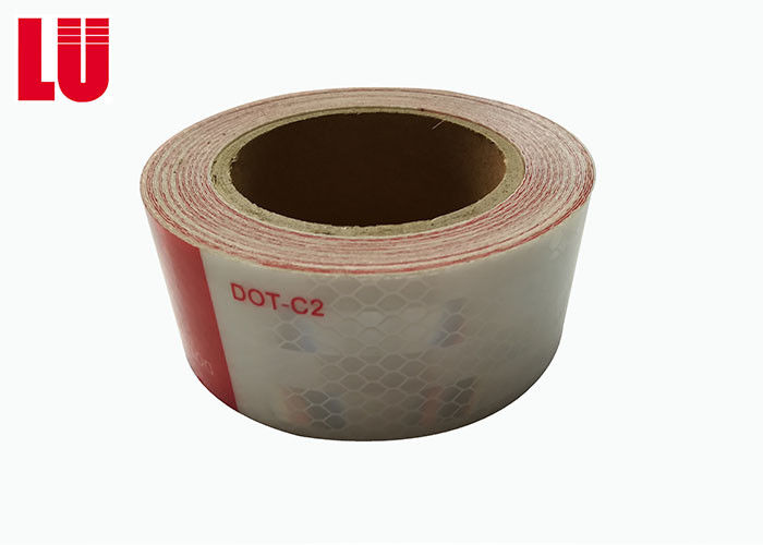 ضوء واضح أحمر وأبيض سلامة عاكس الشريط للشاحنات 2inch * 25m 1inch * 45.72m