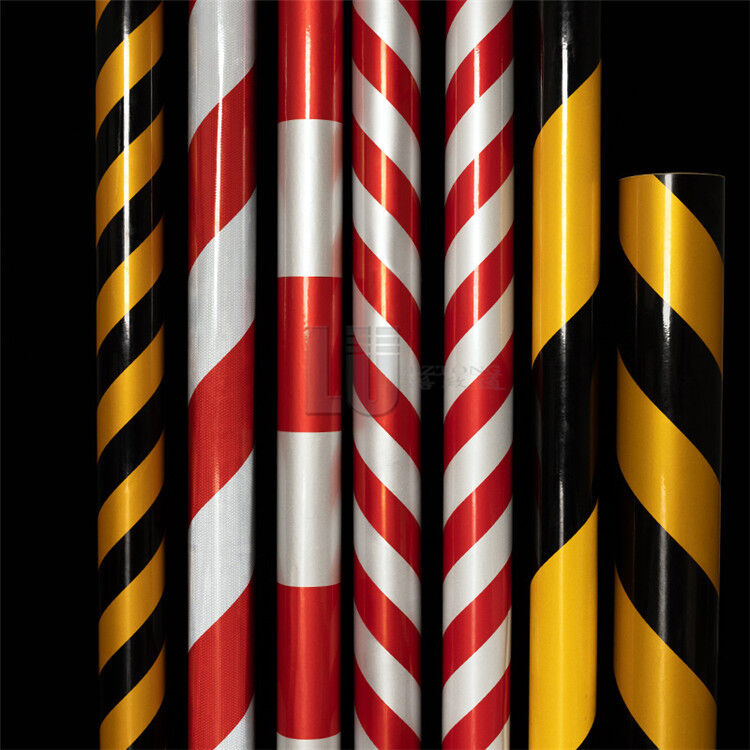 فيلم عاكس قطري شريط عاكس باللونين الأحمر والأبيض شريط تحذير للسلامة المرورية فيلم عاكس باللونين الأصفر والأسود