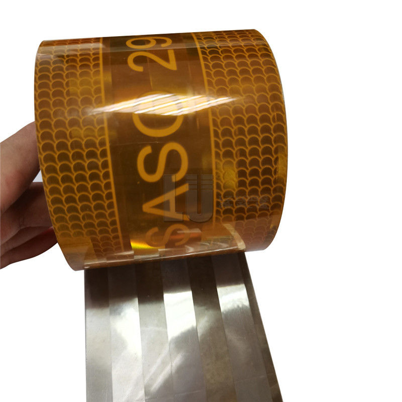 ملصق عاكس SASO 2913، شريط PET عاكس، علامة أمان، تحذير، عاكسات شرائط للسيارة، الشاحنة، المقطورة، ملحقات الديكور