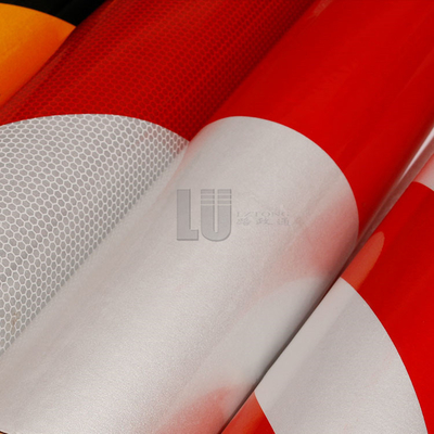 Custom PET Adhesive Reflective Stripe Tape Red And White Warning Tape Twill Stripe Reflective Tape For Trucks