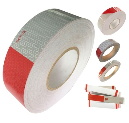 Factory Wholesale DOT C2 Safety Reflective Tape High-Brightness Good Adhesive Strips For Trucks , Trailers