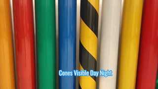 ملصق شريط عاكس ذاتي اللصق من الخرز الزجاجي RA2 لعلامات الأكمام المخروطية لحاجز المرور